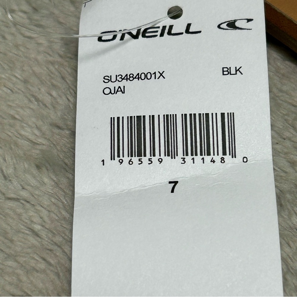 O'Neill Women's Black and Tan Flip Flops Sz 7 NWT - Picture 9 of 9